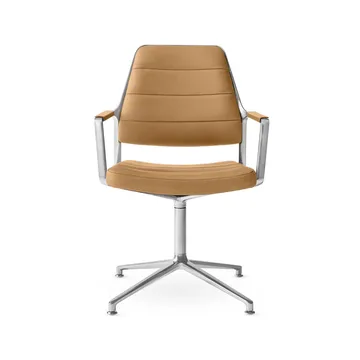 Vipp455 Swivel chair kontorsstol - Camel leather-polished aluminium - Vipp