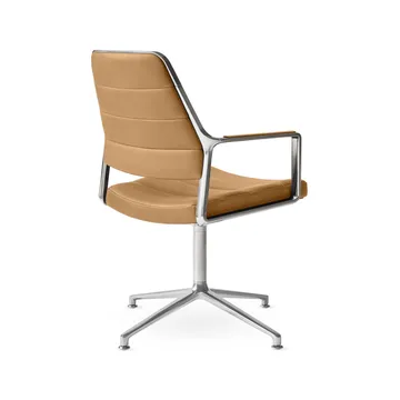 Vipp455 Swivel chair kontorsstol - Camel leather-polished aluminium - Vipp