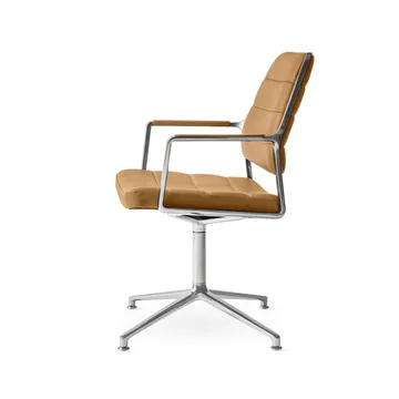 Vipp455 Swivel chair kontorsstol - Camel leather-polished aluminium - Vipp