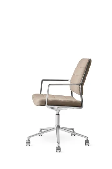 Vipp455+ Swivel chair kontorsstol med hjul - Tide dark sand-polished aluminium - Vipp