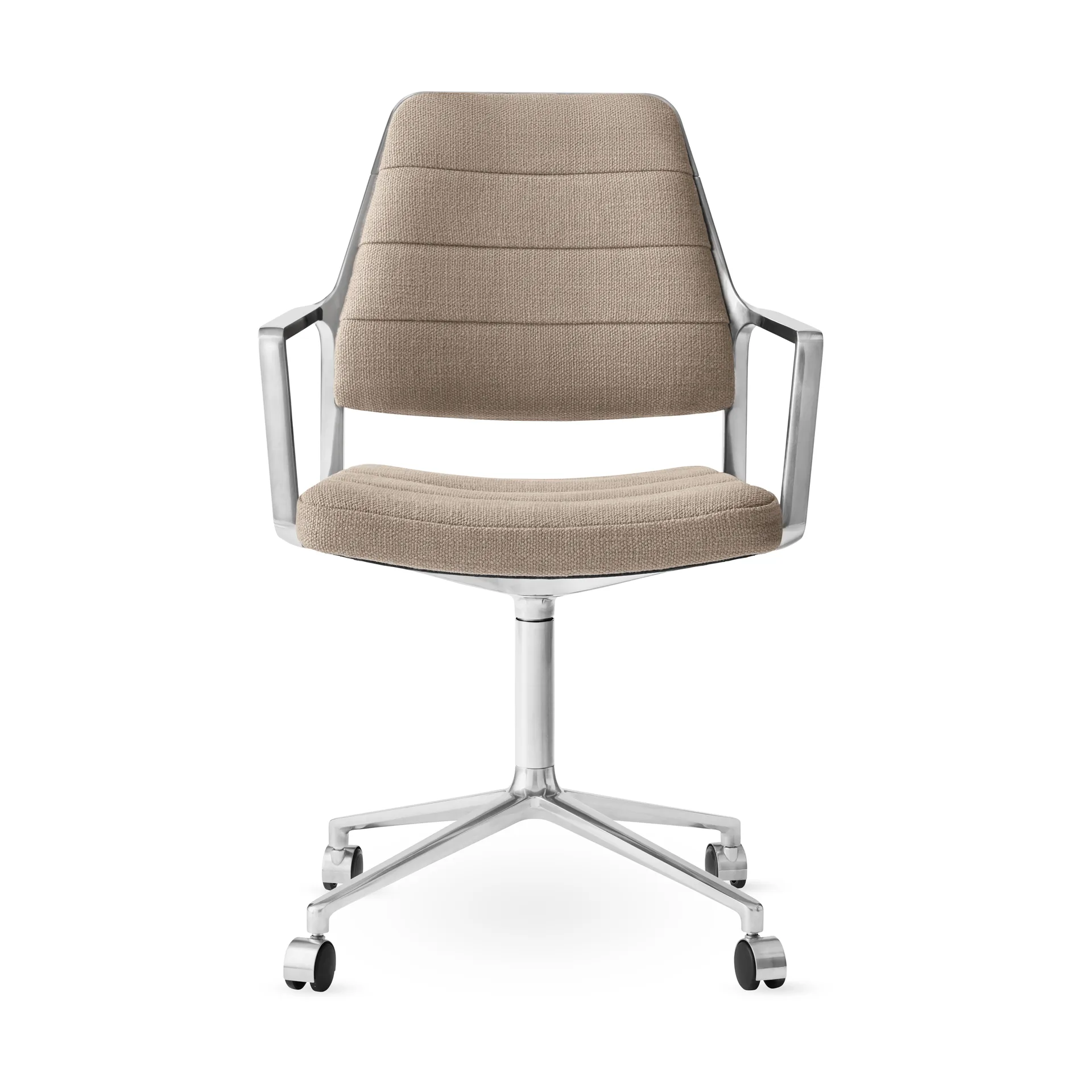 Vipp455 Swivel chair kontorsstol med hjul, Tide dark sand-polished aluminium Vipp