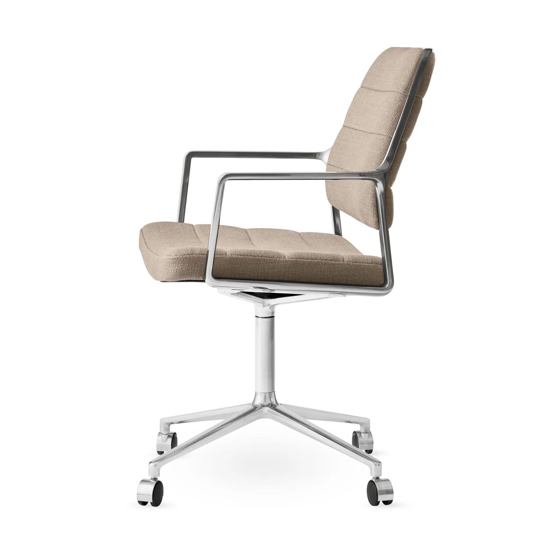 Vipp455 Swivel chair kontorsstol med hjul, Tide dark sand-polished aluminium Vipp