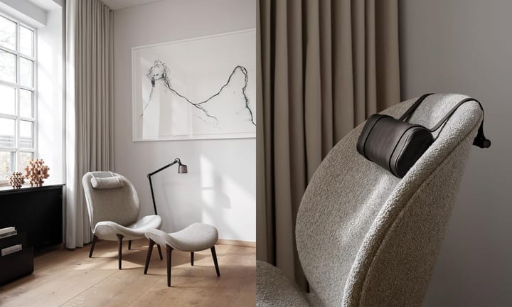 Vipp468 nackkudde för Lodge loungefåtölj, Dark leather Vipp