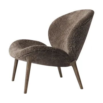 Vipp469 Lodge loungefåtölj low back - Curly 07 umber-dark oak - Vipp