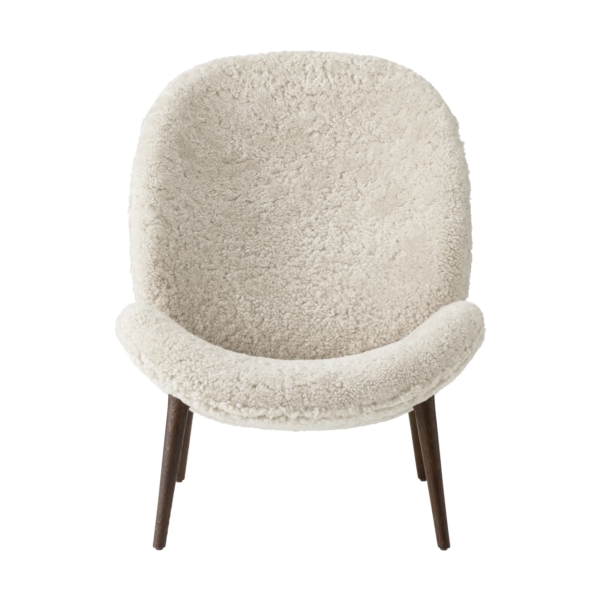 Vipp469 Lodge loungefåtölj low back, Curly 09 off white-dark oak Vipp