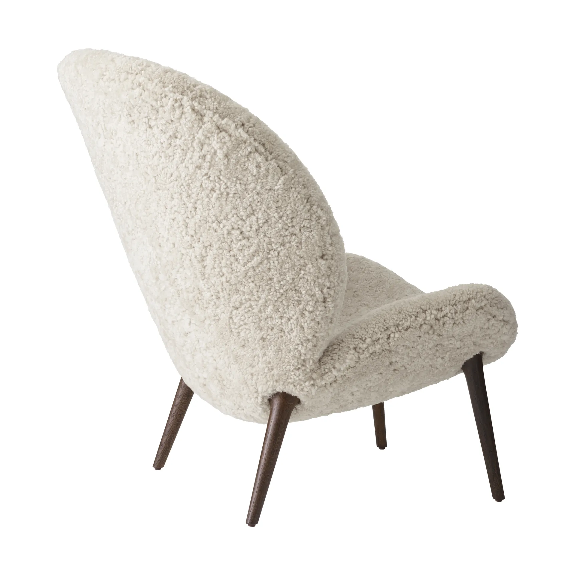 Vipp469 Lodge loungefåtölj low back, Curly 09 off white-dark oak Vipp