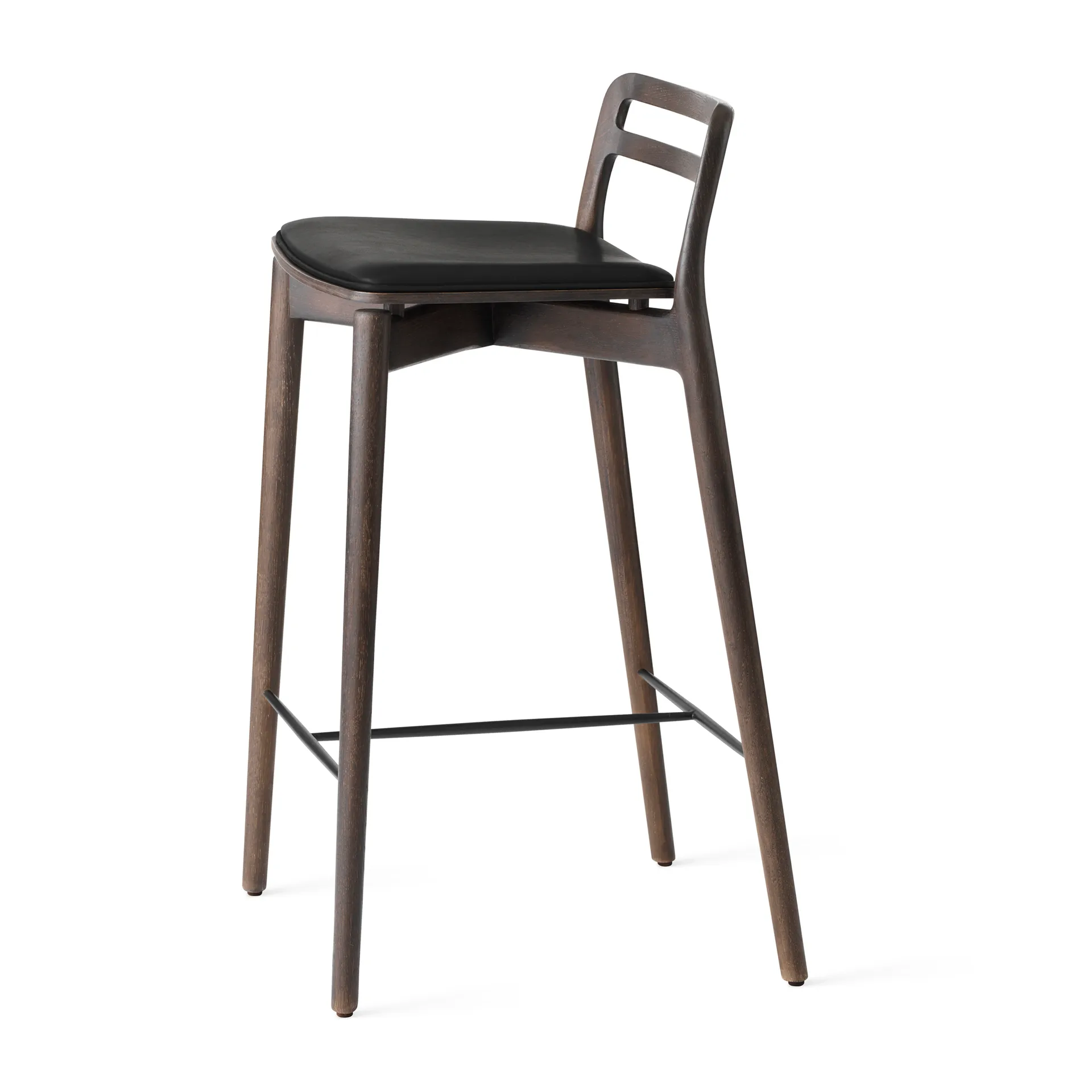 Vipp485 Cabin barstol 90 cm, Dark oak-black leather Vipp