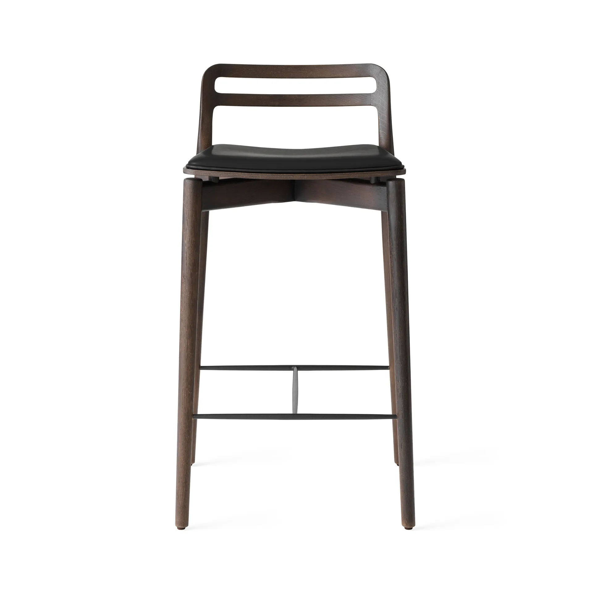 Vipp485 Cabin barstol 90 cm, Dark oak-black leather Vipp