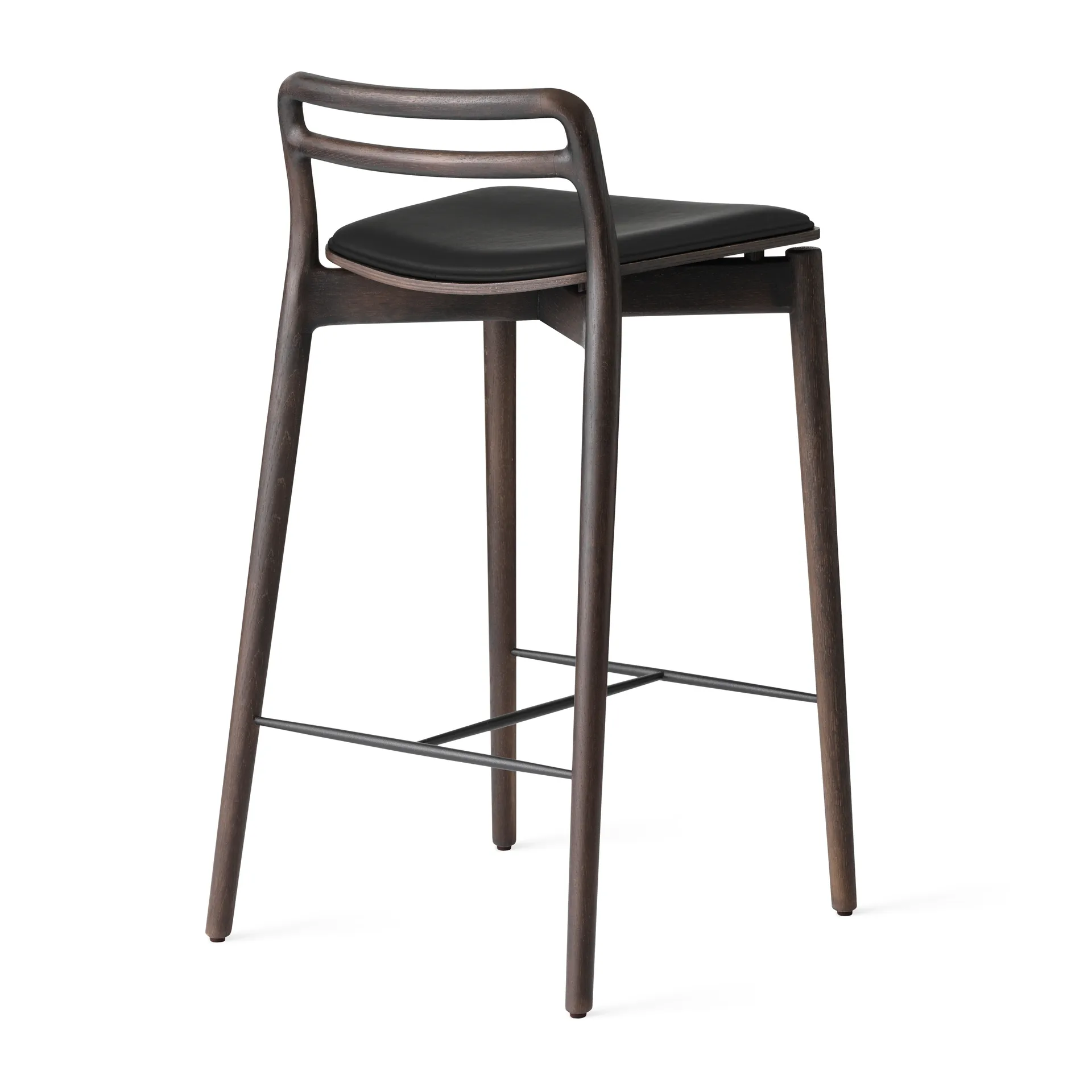 Vipp485 Cabin barstol 90 cm, Dark oak-black leather Vipp