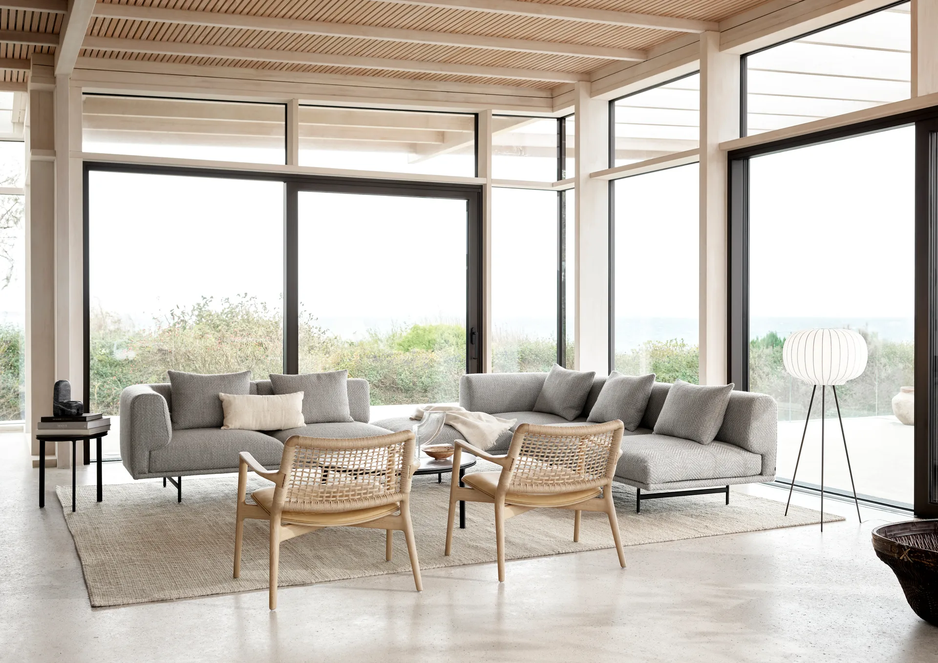 Vipp488 Cabin Lounge Chair, Light oak-sand leather Vipp