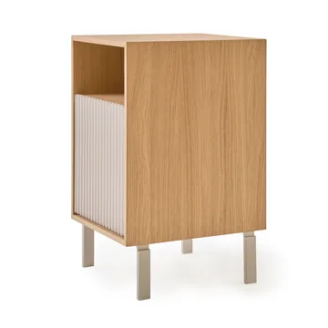 Vipp672 sängbord - Ljus ek-ljus aluminium, 31,5x60x38 cm - Vipp