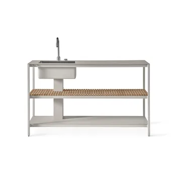 Vipp742 Open-Air köksmodul med diskho - Warm grey, 154x59x93 cm - Vipp