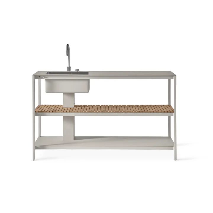 Vipp742 Open-Air köksmodul med diskho - Warm grey, 154x59x93 cm - Vipp