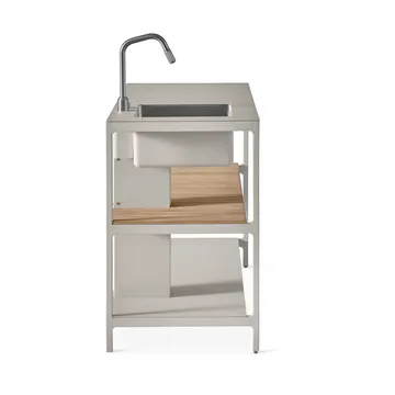 Vipp742 Open-Air köksmodul med diskho - Warm grey, 154x59x93 cm - Vipp