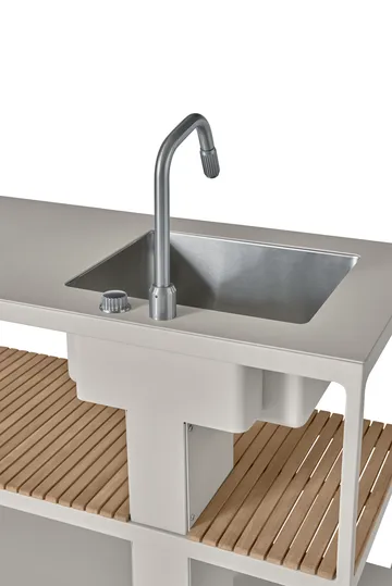 Vipp742 Open-Air köksmodul med diskho - Warm grey, 154x59x93 cm - Vipp