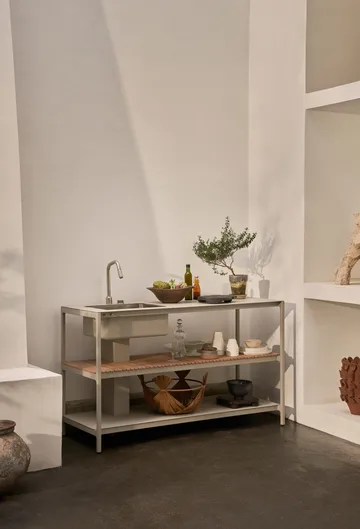 Vipp742 Open-Air köksmodul med diskho - Warm grey, 154x59x93 cm - Vipp