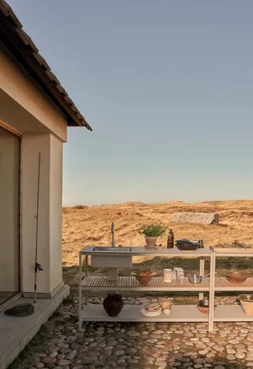 Vipp742 Open-Air köksmodul med diskho - Warm grey, 154x59x93 cm - Vipp