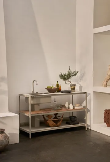 Vipp742 Open-Air köksmodul med diskho - Warm grey, 154x59x93 cm - Vipp