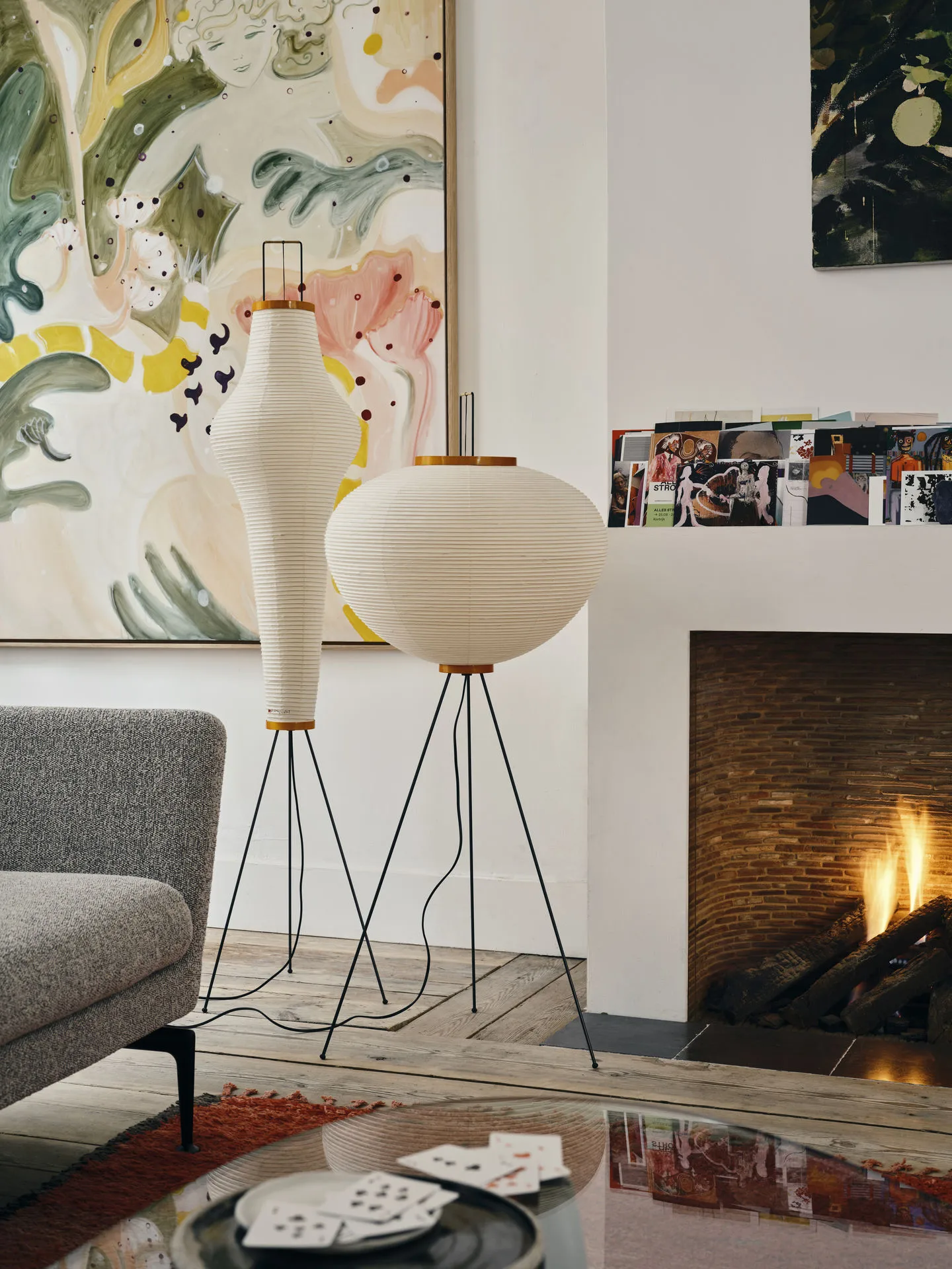Akari 10A Standard lamp golvlampa, Vit Vitra