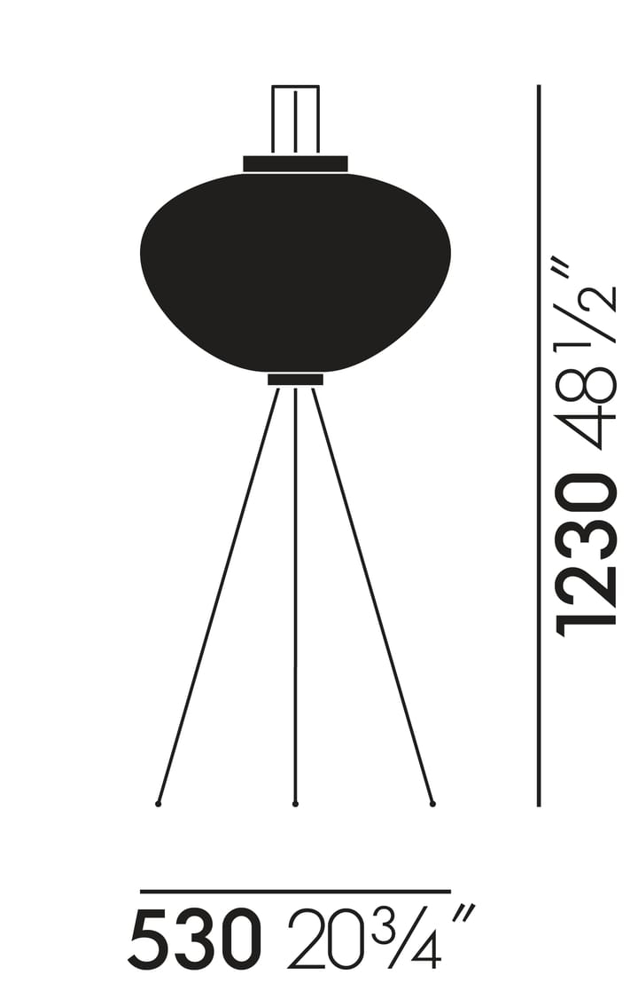 Akari 10A Standard lamp golvlampa - Vit - Vitra