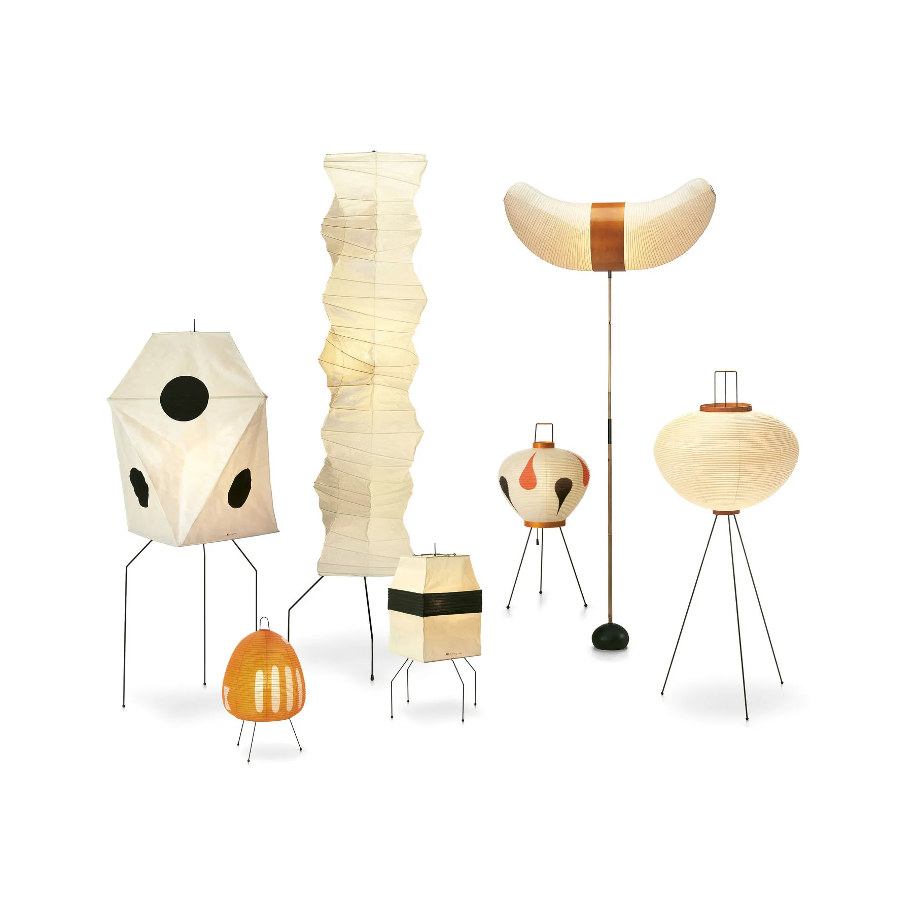 Akari 3AD bordslampa, Vit-Svart-Orange Vitra