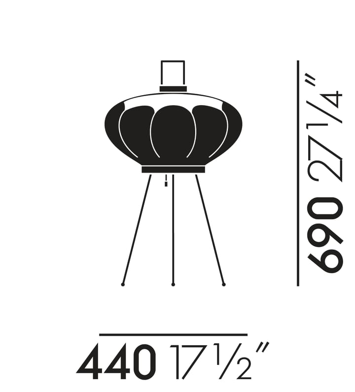 Akari 9AD bordslampa, Vit-Grå Vitra