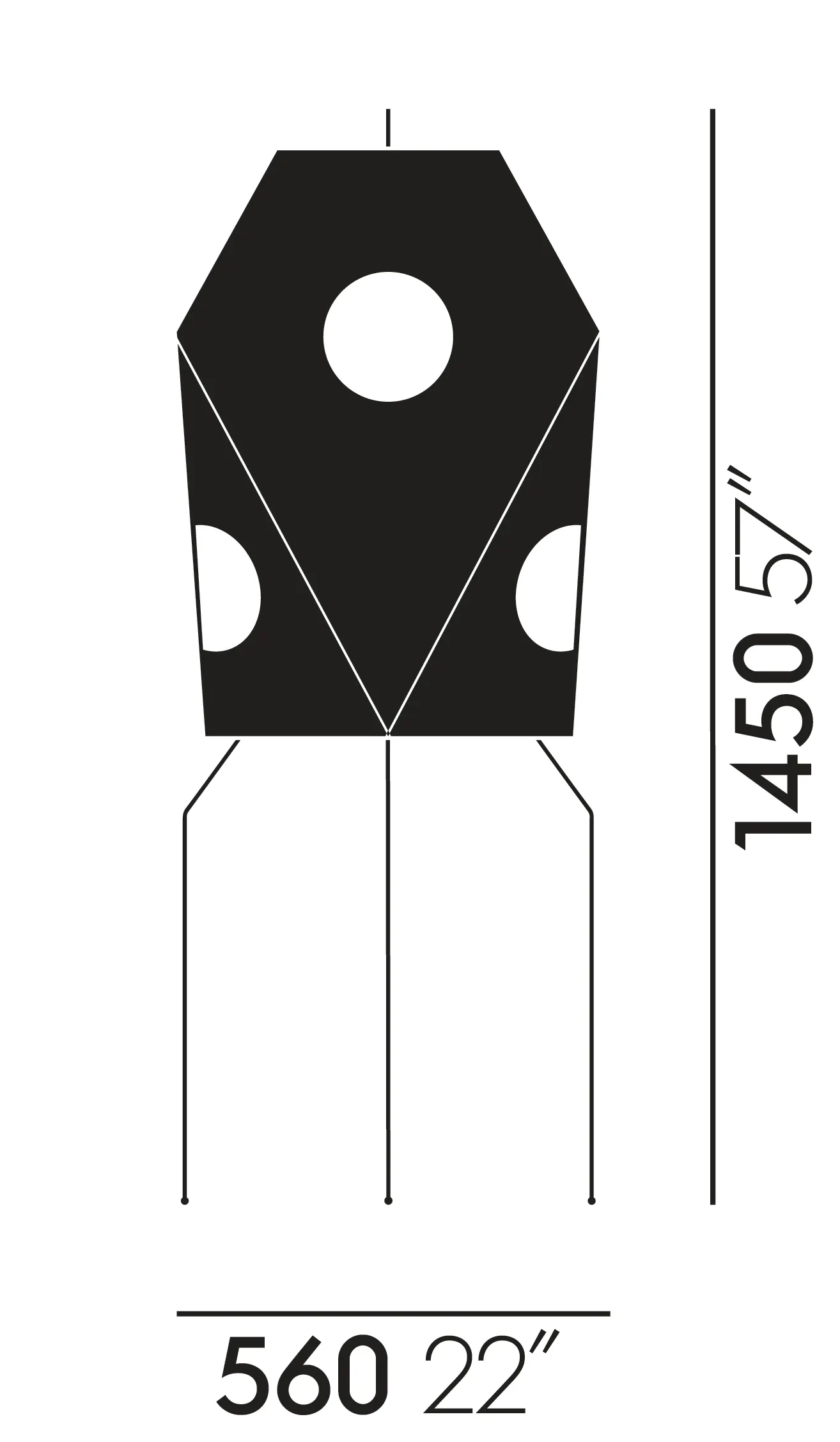 Akari UF3-Q golvlampa, vit/svart, shojipapper Vitra