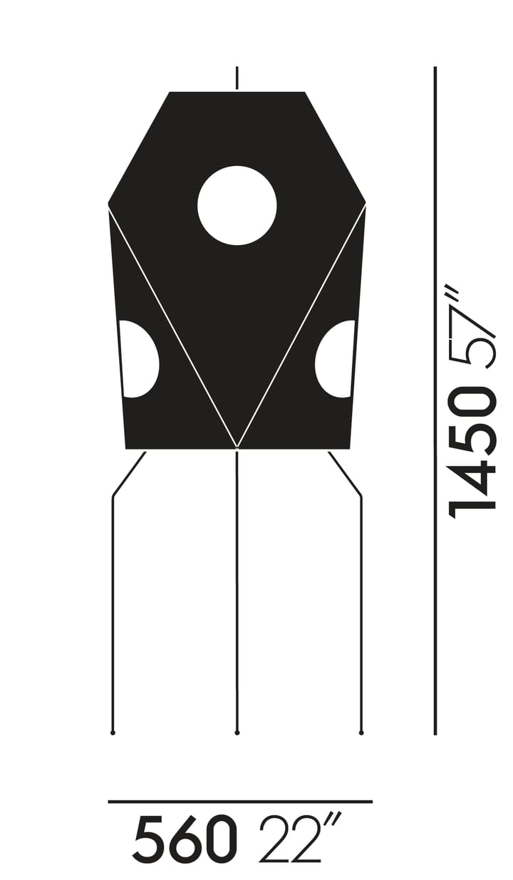 Akari UF3-Q golvlampa, vit/svart, shojipapper Vitra