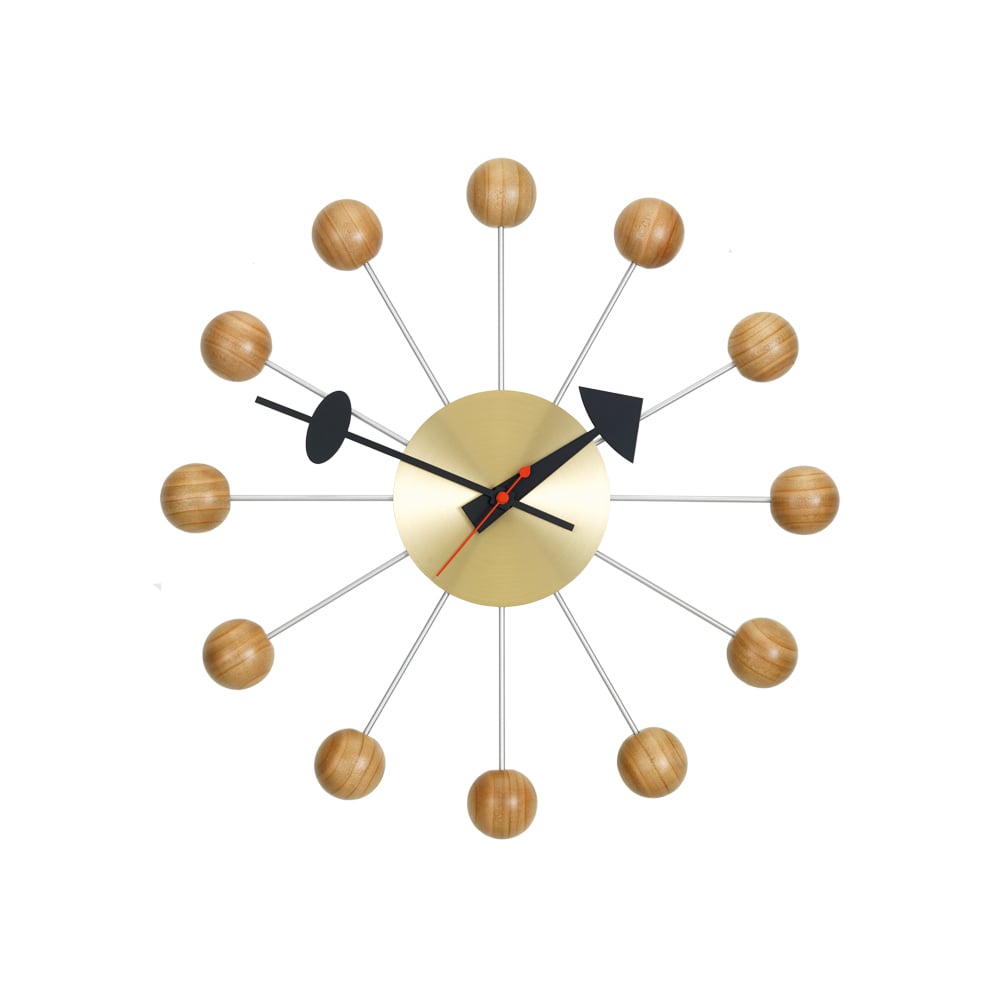 Vitra Ball Clock väggklocka Körsbär | Skandinavisk Design | Väggklockor | Brun
