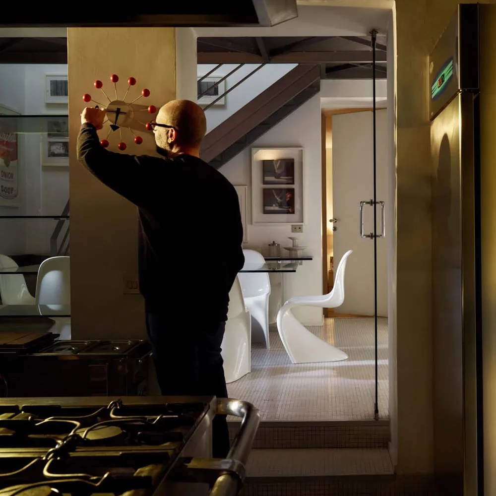 Ball Clock väggklocka, Orange Vitra