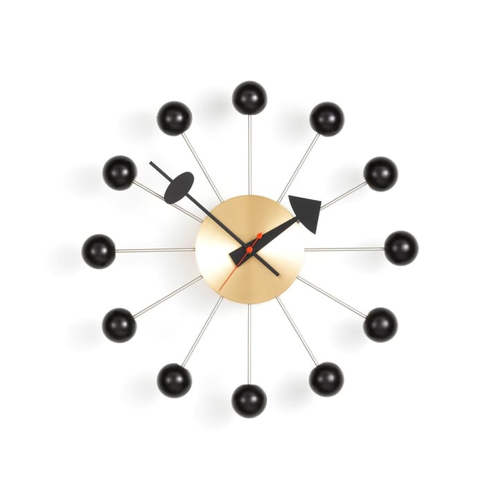 Ball Clock väggklocka - Svart-Mässing - Vitra