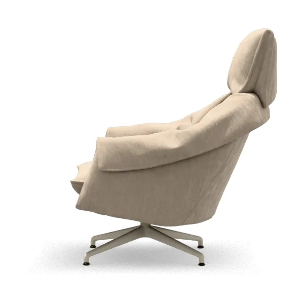 Bascule Highback fåtölj, Iroko cream-aluminium/chalk 4-star base, hög rygg Vitra