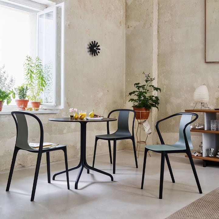 Belleville plastic stol - Moss grey-Black - Vitra