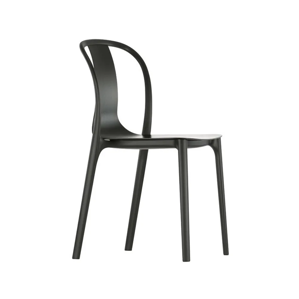 Belleville wood stol, Black ash-Deep black Vitra