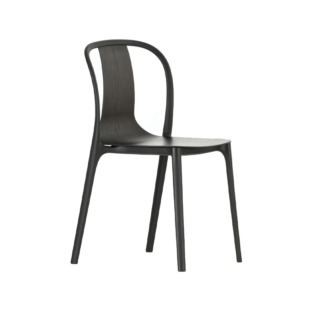 Belleville wood stol, Dark oak-Deep black Vitra