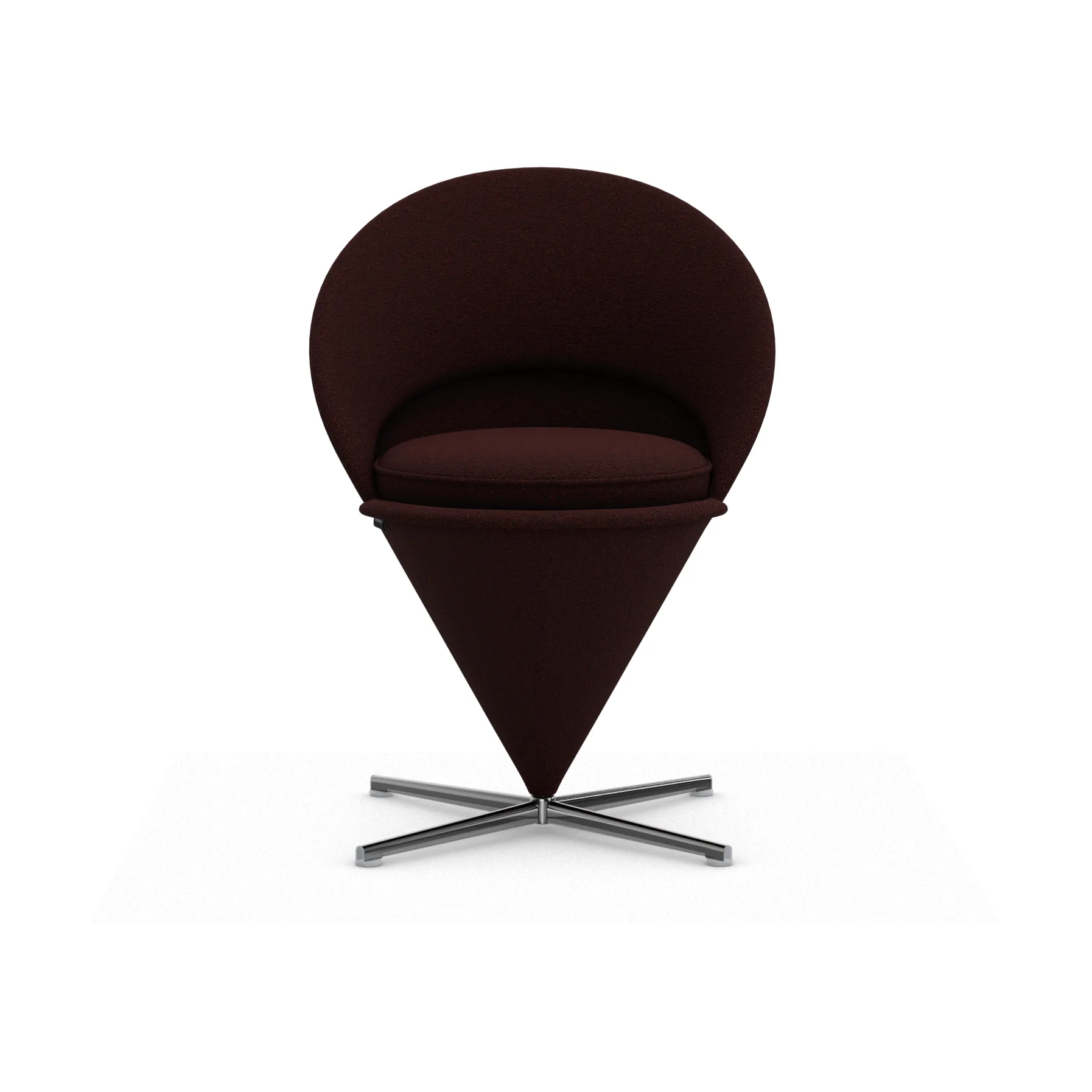 Cone Chair stol, Cento dark red melange-rostfritt stål Vitra
