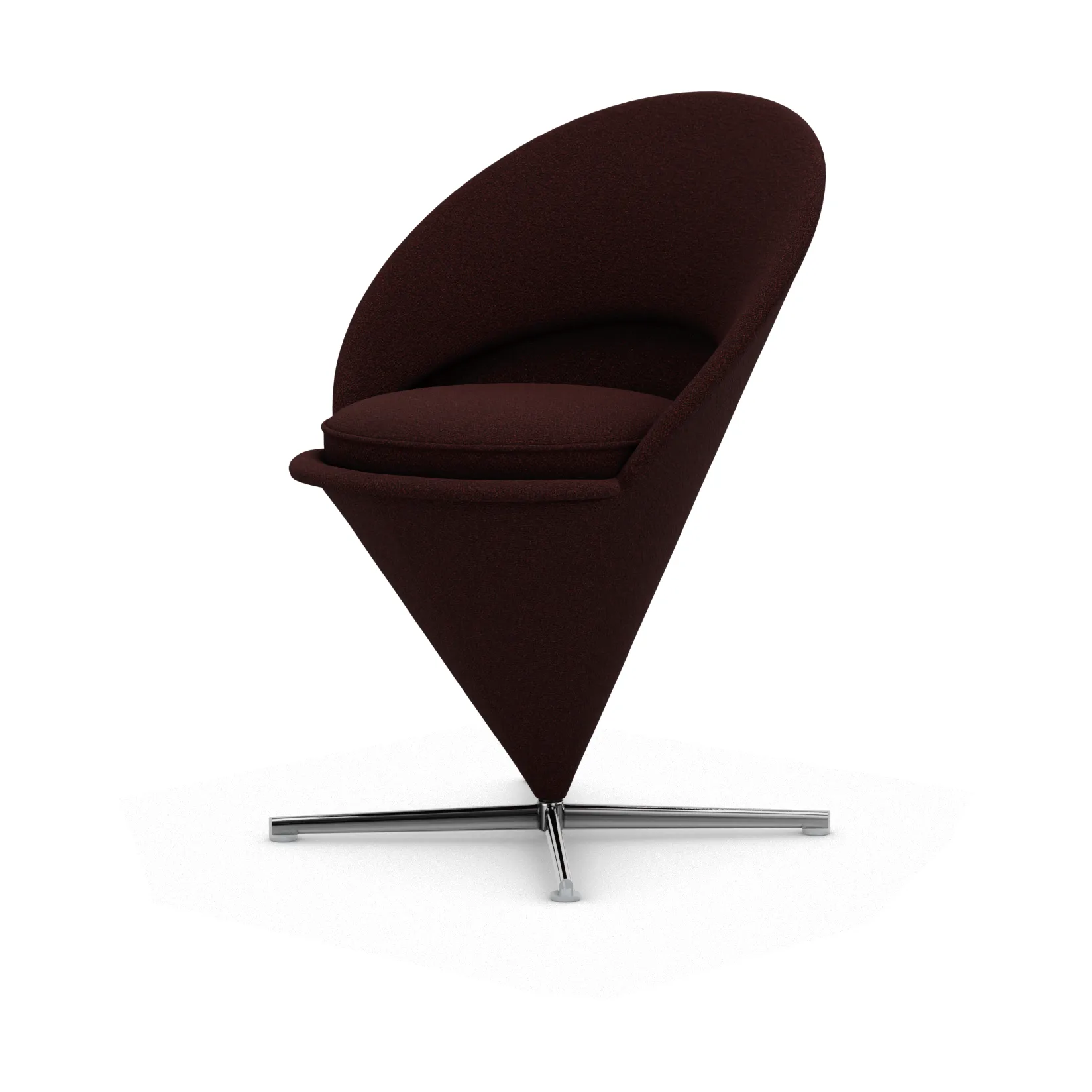 Cone Chair stol, Cento dark red melange-rostfritt stål Vitra