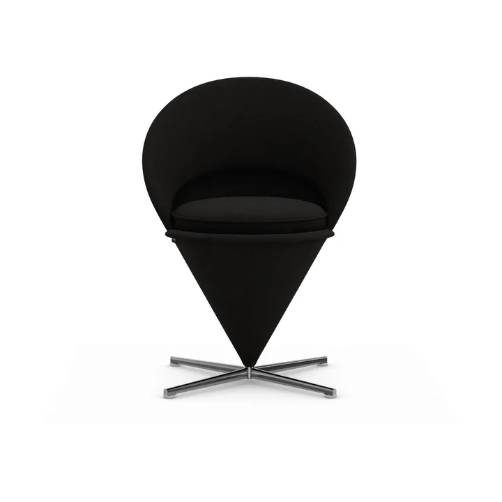 Cone Chair stol - Cento truffle/black-rostfritt stål - Vitra