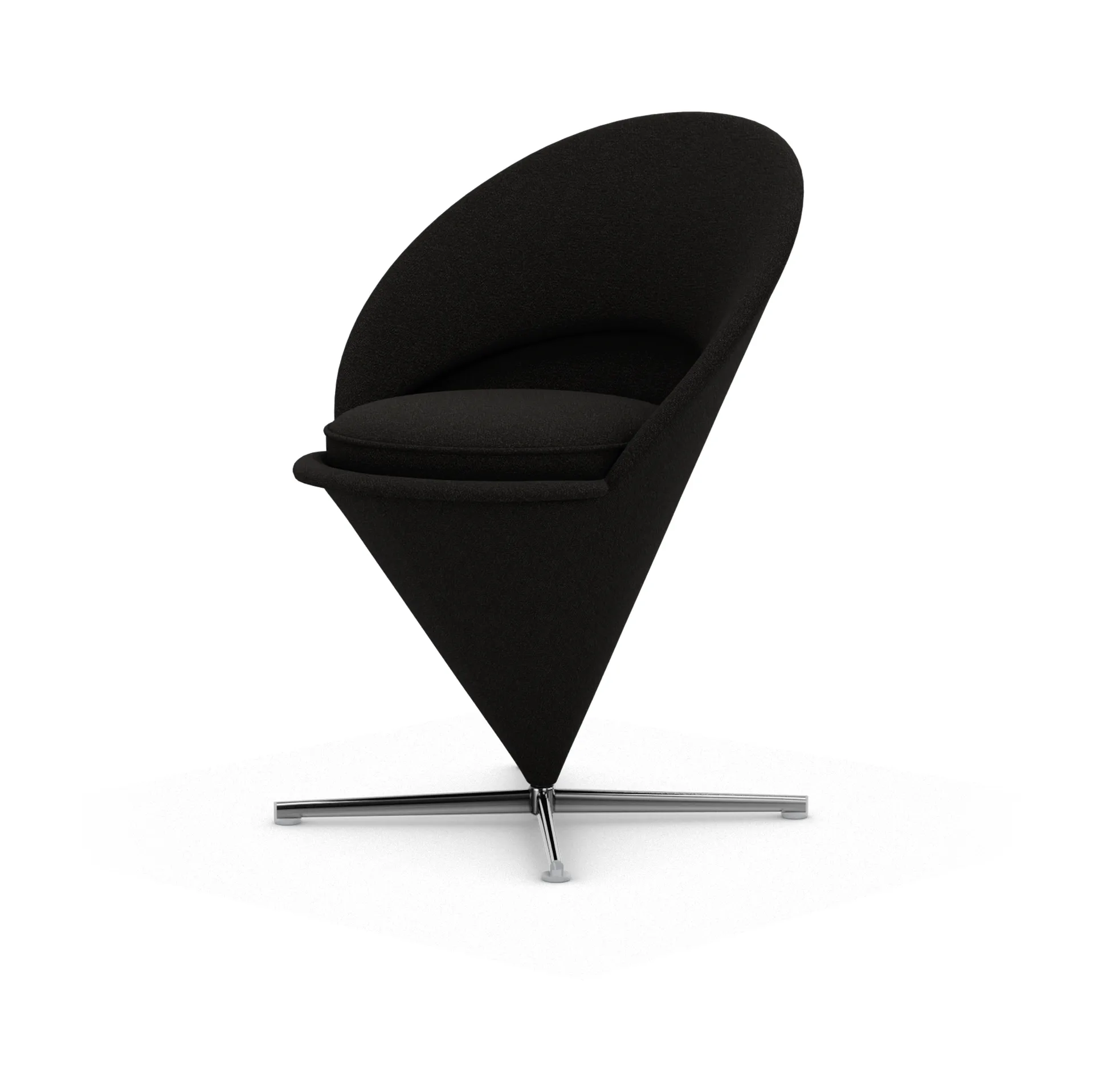 Cone Chair stol, Cento truffle/black-rostfritt stål Vitra