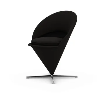 Cone Chair stol - Cento truffle/black-rostfritt stål - Vitra