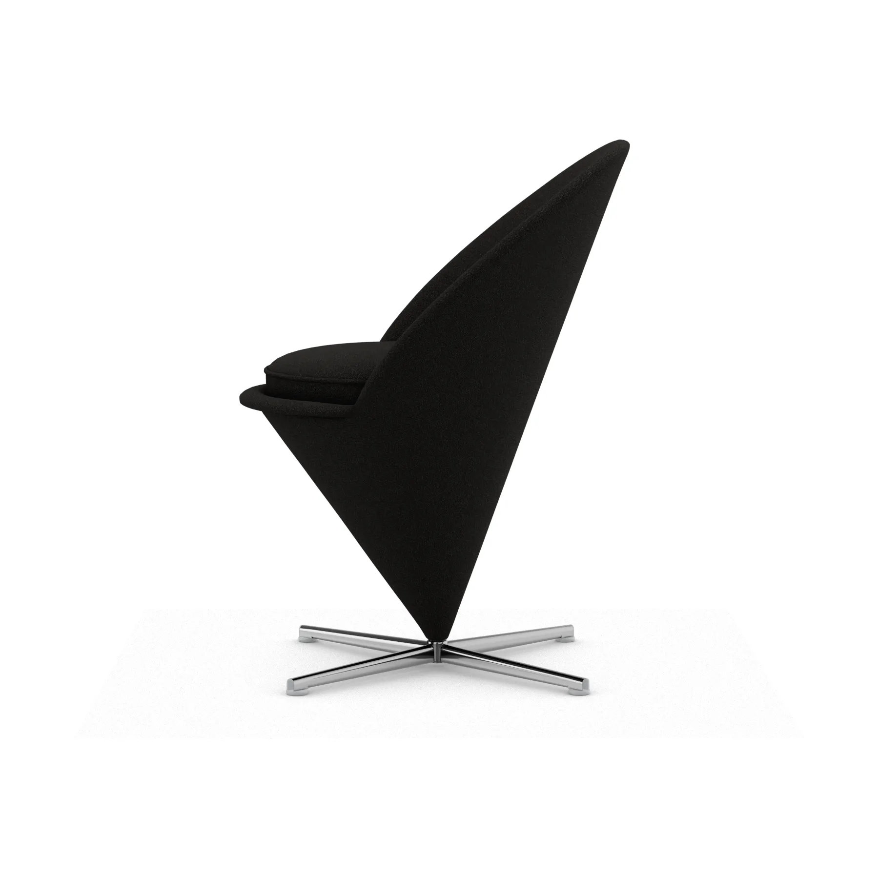 Cone Chair stol, Cento truffle/black-rostfritt stål Vitra