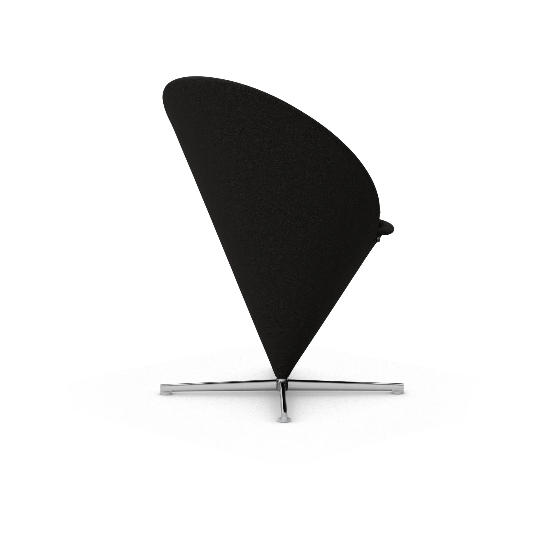 Cone Chair stol, Cento truffle/black-rostfritt stål Vitra
