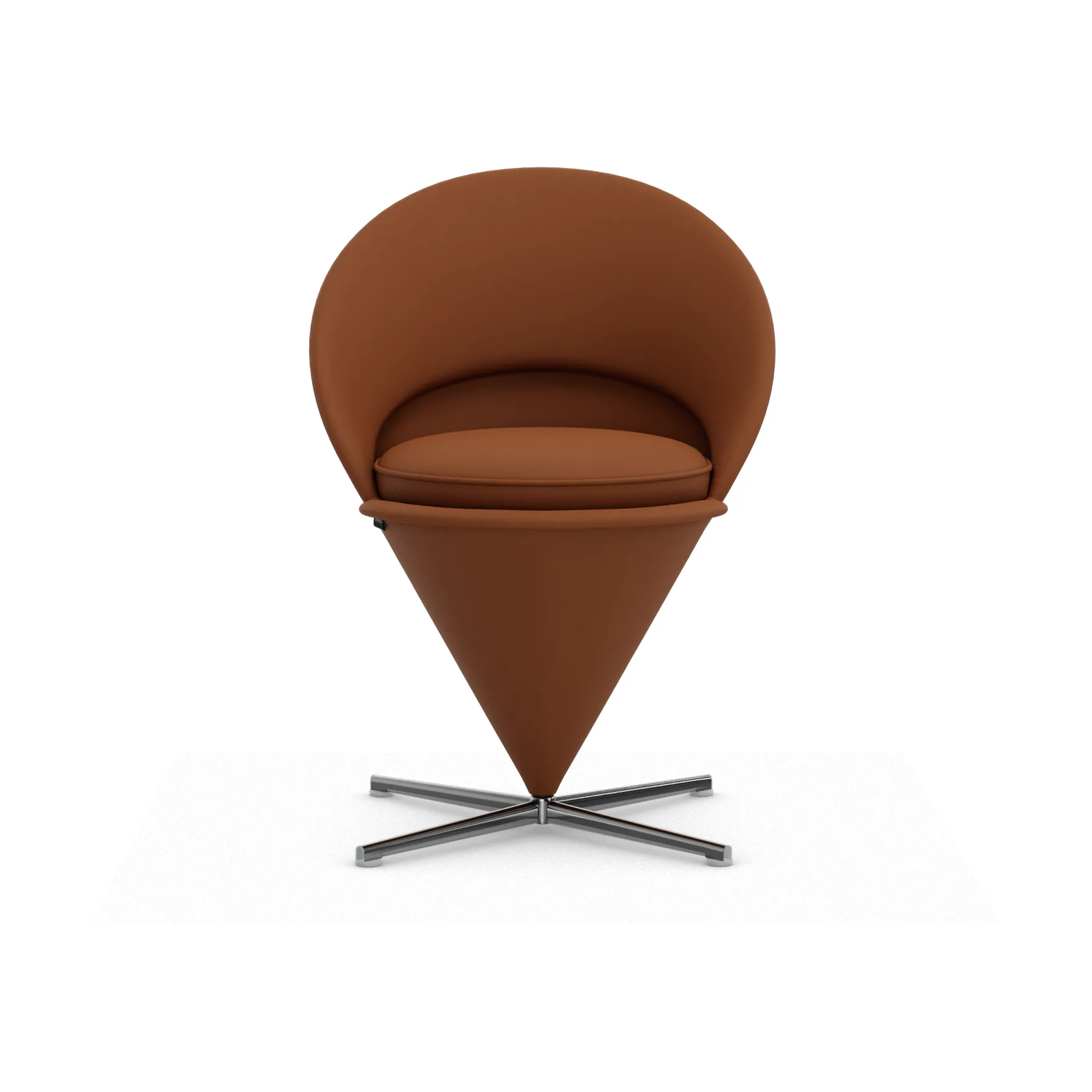 Cone Chair stol, Leather premium F cognac-rostfritt stål Vitra