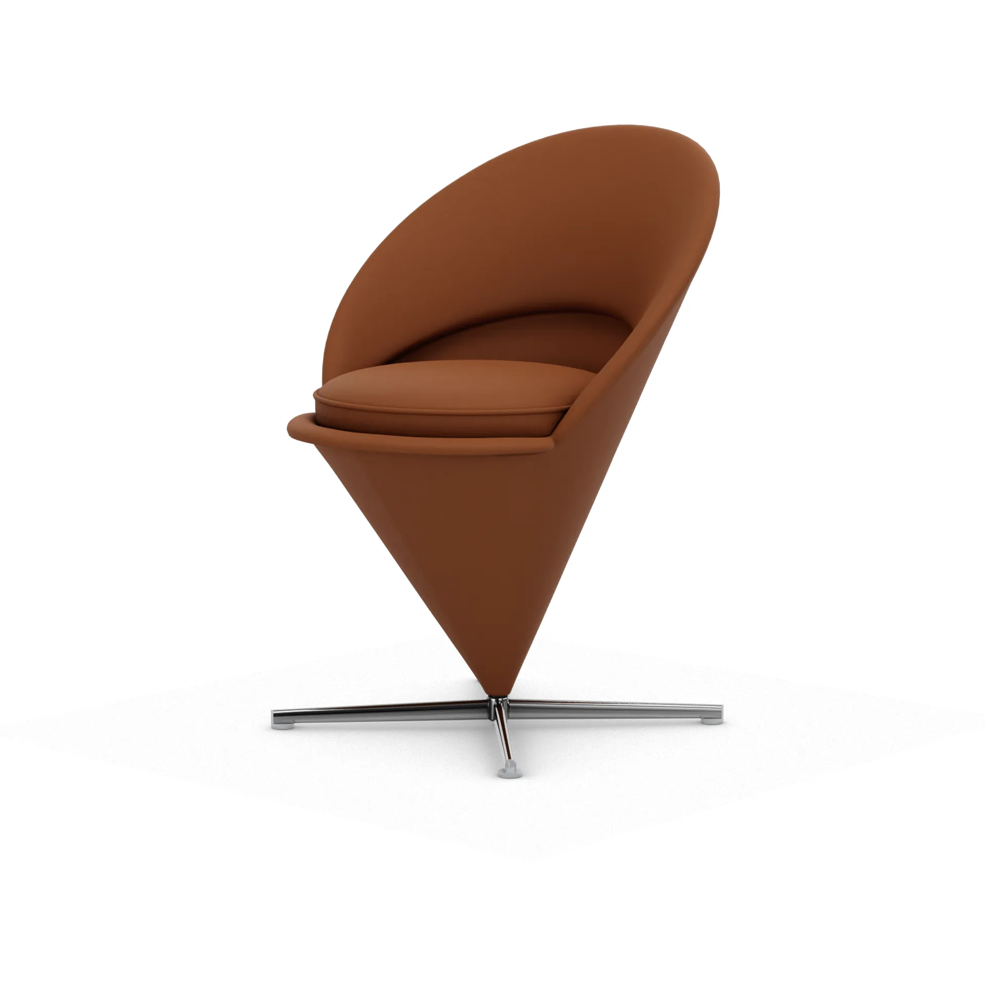 Cone Chair stol, Leather premium F cognac-rostfritt stål Vitra