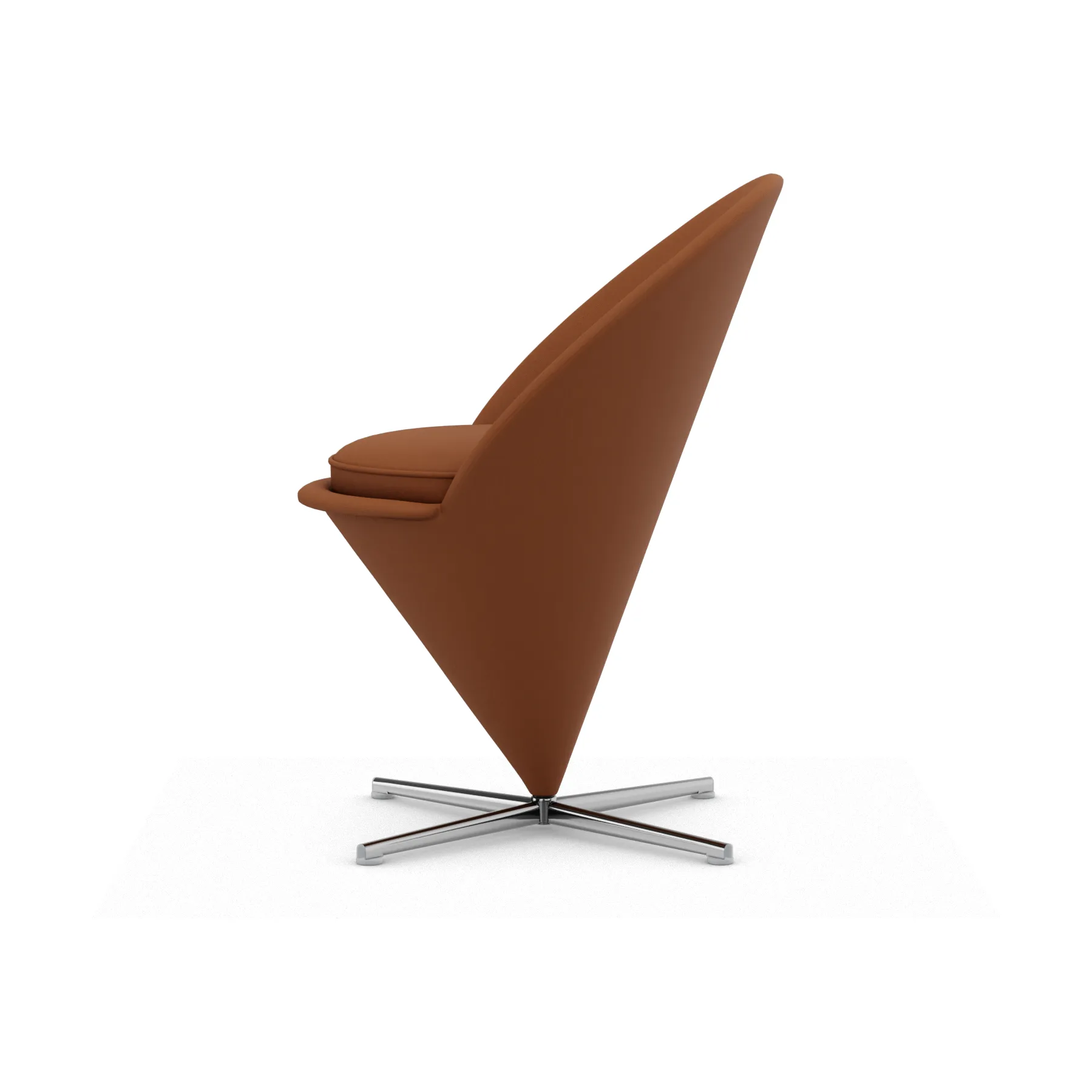 Cone Chair stol, Leather premium F cognac-rostfritt stål Vitra