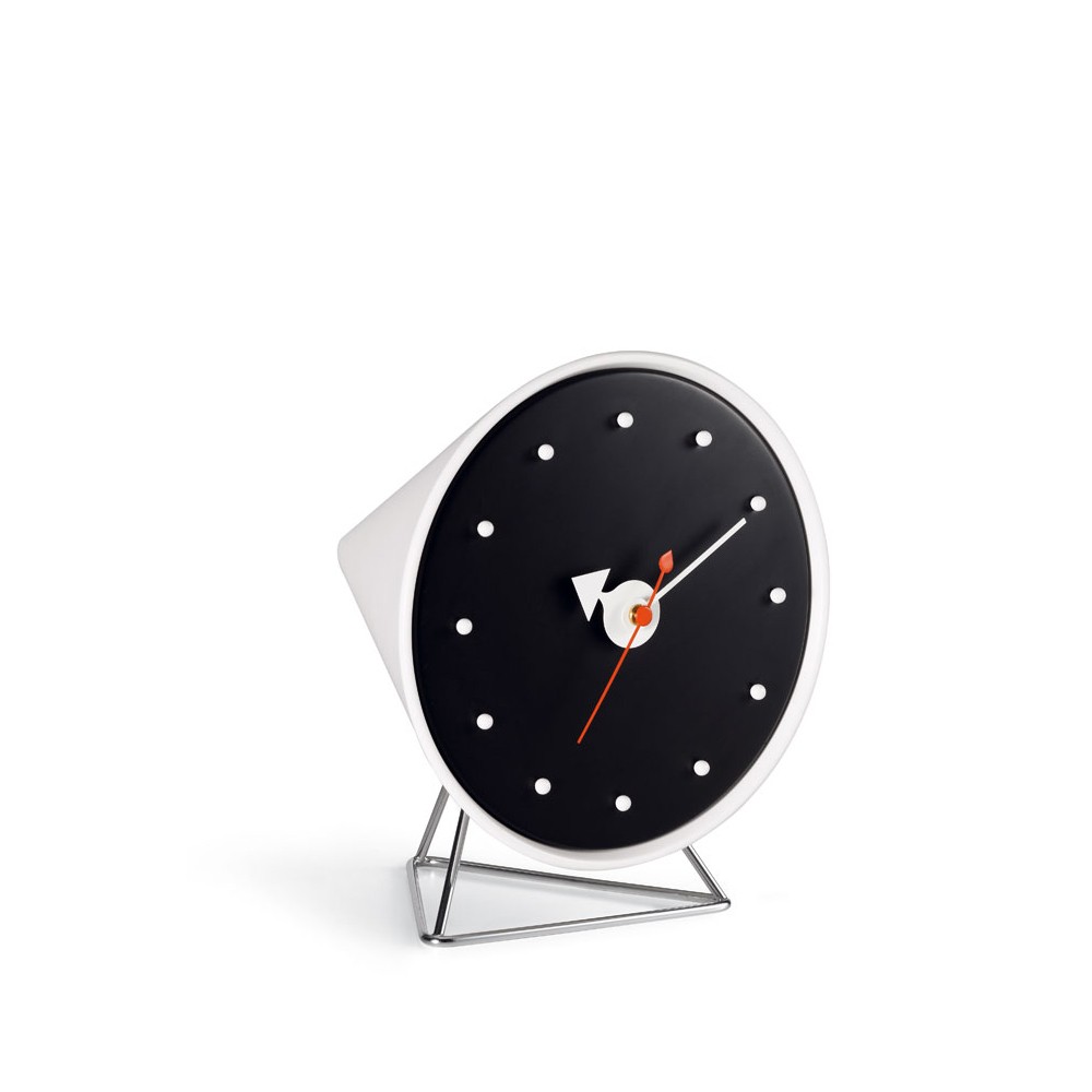 Vitra Cone clock bordsklocka Svart-Vit | Skandinavisk Design | Bordsklockor | Svart