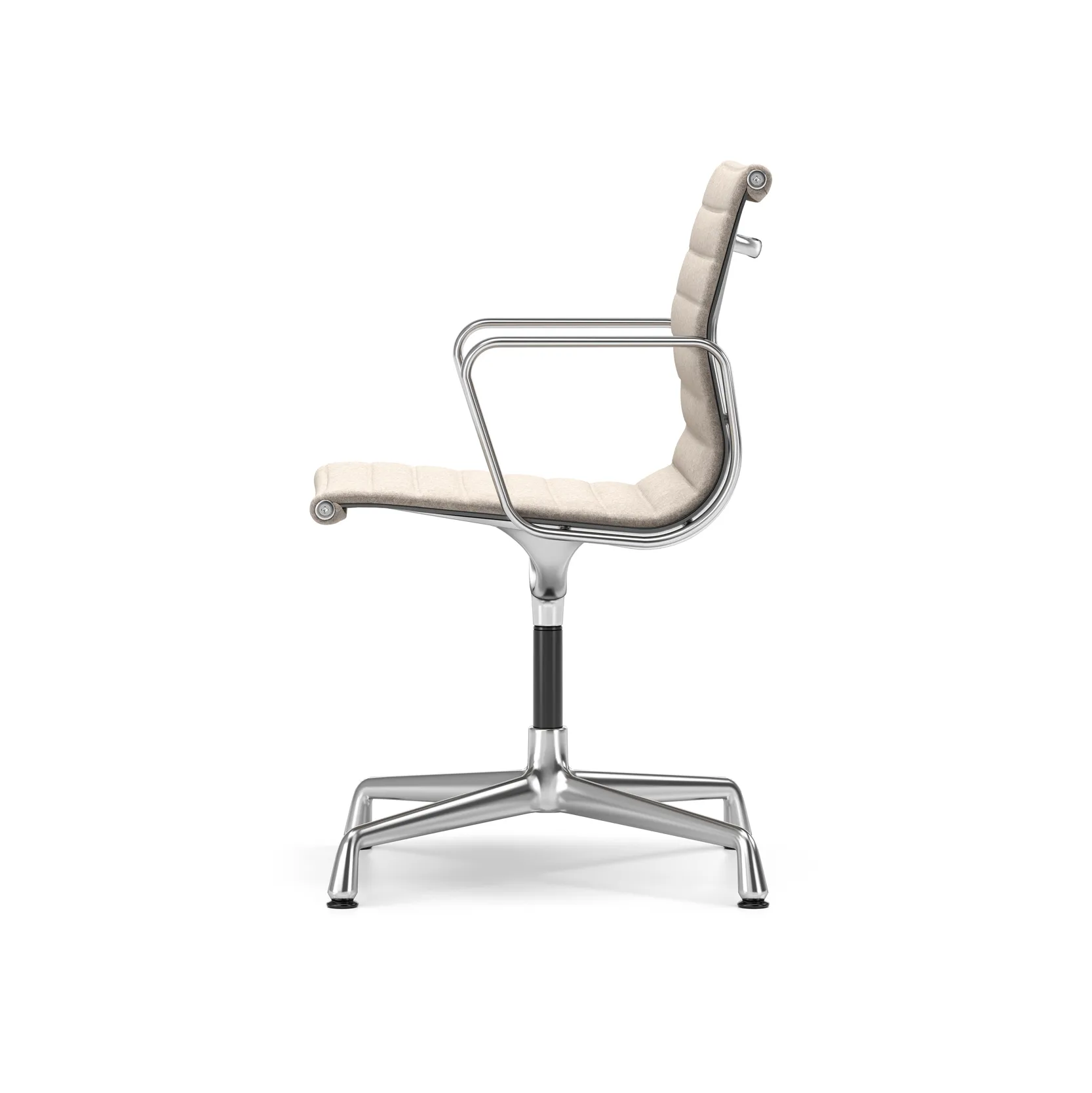 EA 103 stol med armstöd polerat kromstativ, Fossil (filttassar) Vitra