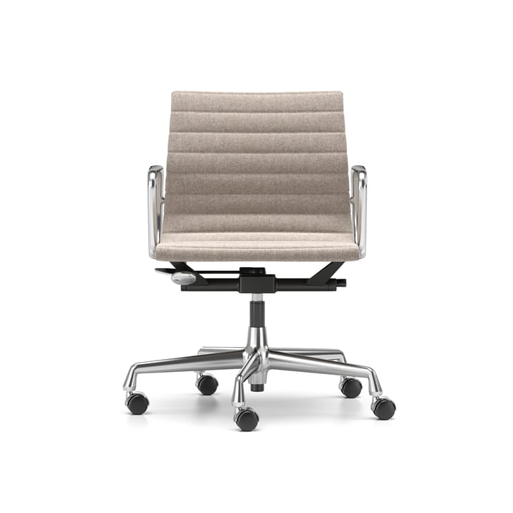 EA 117 stol höj- och sänkbar polerat krom, Fossil mjuka hjul broms Vitra