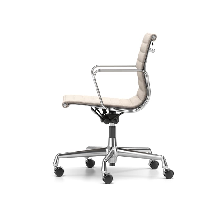 EA 117 stol höj- och sänkbar polerat krom, Fossil mjuka hjul broms Vitra