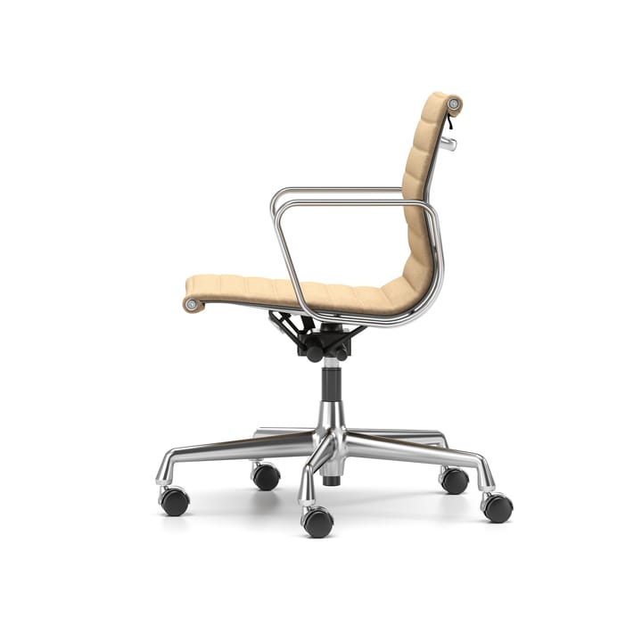 EA 117 stol höj- och sänkbar polerat krom, Papyrus mjuka hjul broms Vitra